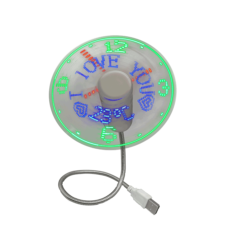 พัดลม USB นาฬิกา LED S02